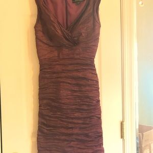 Nicole Miller bodycon dress in eggplant color